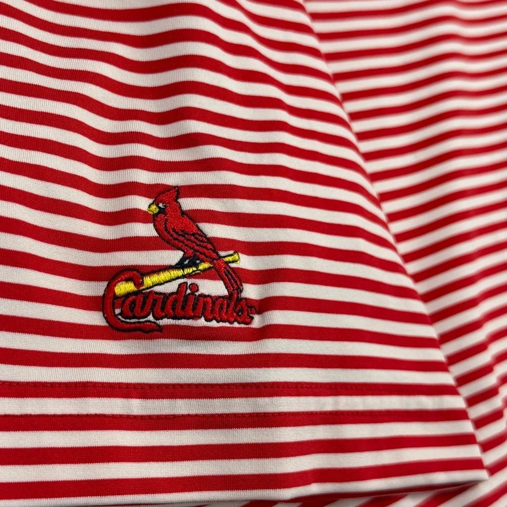 Vineyard Vines Polo Mens M Red Striped Dalhousie Golf St Louis Cardinals MLB
